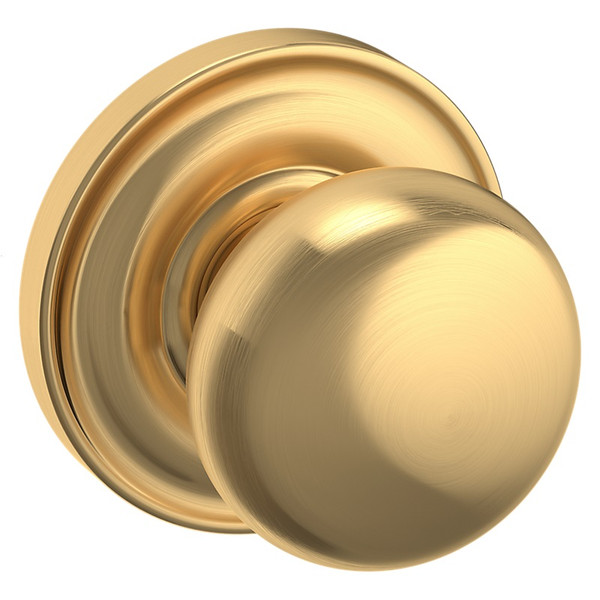 Baldwin 5000044PASS-PRE Lifetime Satin Brass Passage Knob with 5048 Rose