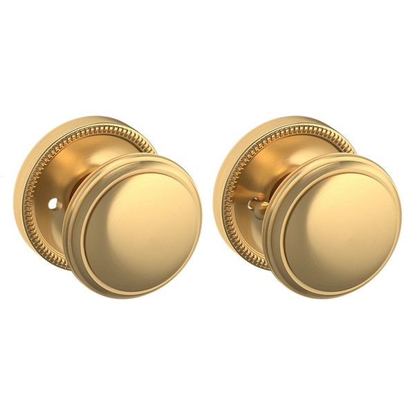 Baldwin 5069044PRIV-PRE Lifetime Satin Brass Privacy Knob with 5076 Rose