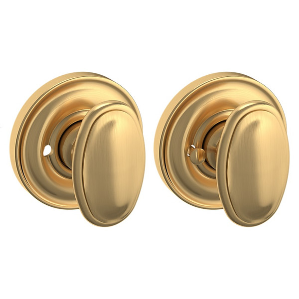 Baldwin 5057044PRIV-PRE Lifetime Satin Brass Privacy Knob with 5048 Rose