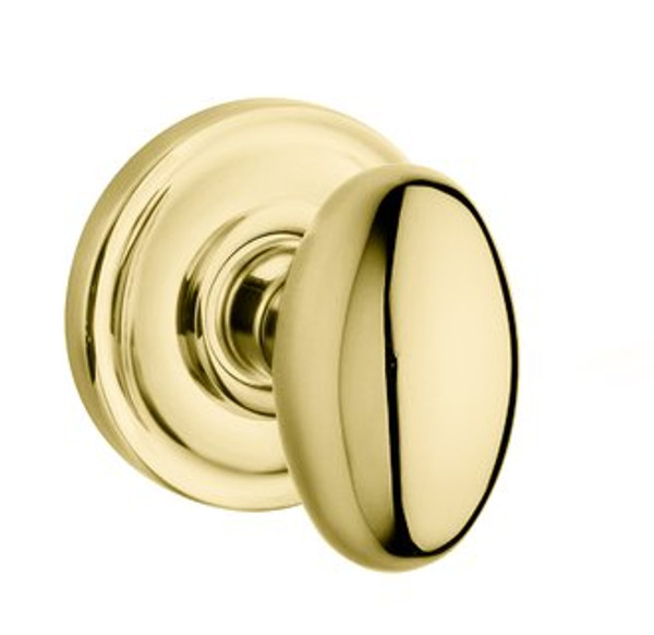 Baldwin 5025.031.fd Non-lacquered Brass Full Dummy 5025 Solid Brass Knob with Your Choice of Rosette