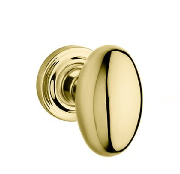 Baldwin 5025.031.pass.s Non-lacquered Brass Passage 5025 Solid Brass Knob with Your Choice of Small Rosette