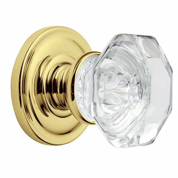 Baldwin 5080.030.fd Polished Brass Full Dummy 5080 Filmore Knob with Your Choice of Rosette