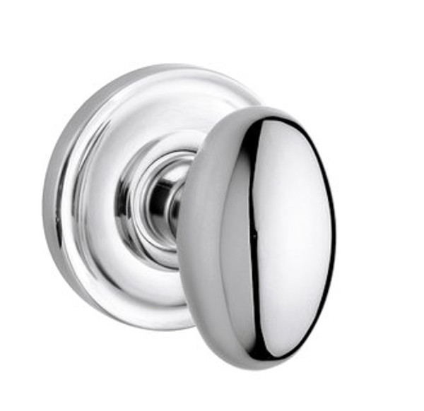 Baldwin 5025.260.fd Polished Chrome Full Dummy 5025 Solid Brass Knob with Your Choice of Rosette
