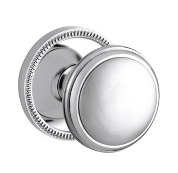 Baldwin 5069.260.fd Polished Chrome Full Dummy 5069 Solid Brass Knob with Your Choice of Rosette