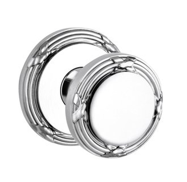 Baldwin 5013.260.fd Polished Chrome Full Dummy 5013 Solid Brass Knob with Your Choice of Rosette