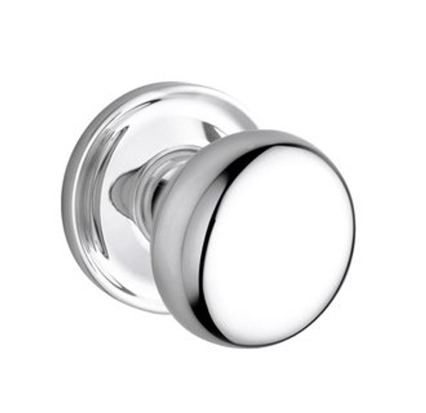 Baldwin 5015.260.fd Polished Chrome Full Dummy 5015 Solid Brass Knob with Your Choice of Rosette