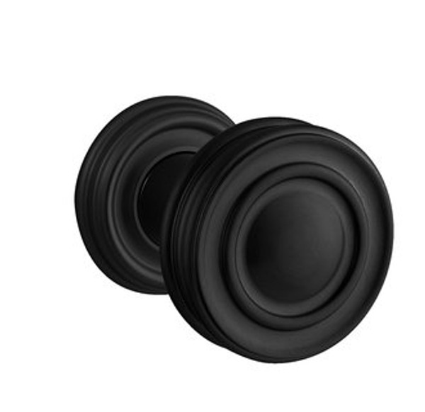 Baldwin 5066.190.FD.s Satin Black Full Dummy 5066 Solid Brass Knob with Your Choice of Small Rosette
