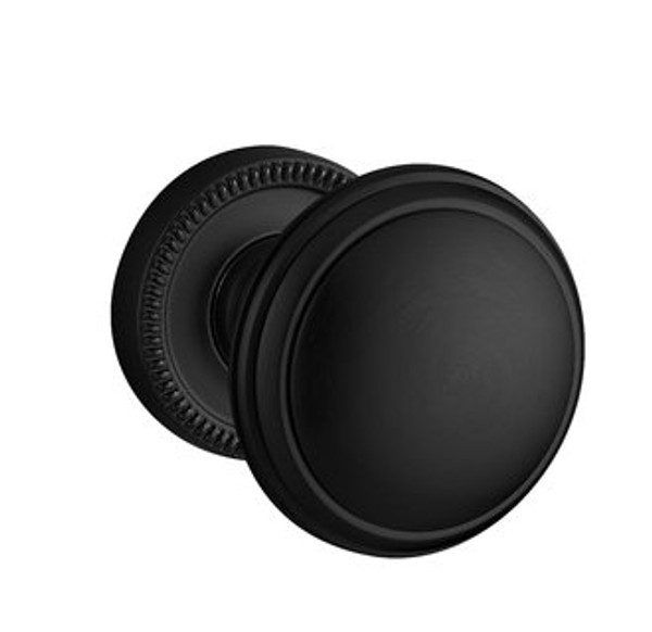 Baldwin 5069.190.FD.s Satin Black Full Dummy 5069 Solid Brass Knob with Your Choice of Small Rosette