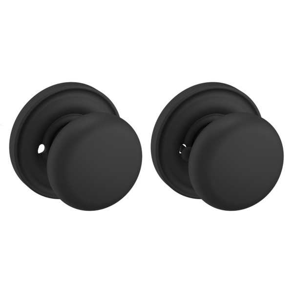 Baldwin 5015190PRIV-PRE Satin Black Privacy Knob with 5048 Rose