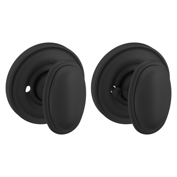 Baldwin 5057190PRIV-PRE Satin Black Privacy Knob with 5048 Rose