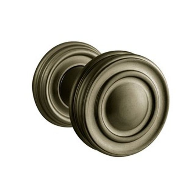 Baldwin 5066.050.FD.s Satin Brass & Black Full Dummy 5066 Solid Brass Knob with Your Choice of Small Rosette