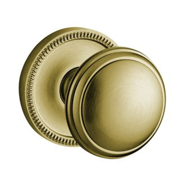 Baldwin 5069.060.fd Satin Brass & Brown Full Dummy 5069 Solid Brass Knob with Your Choice of Rosette