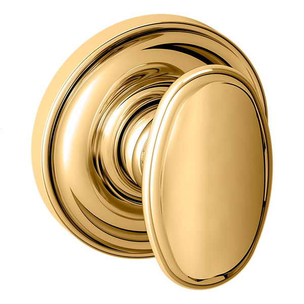 Baldwin 5057031FD-PRE Unlacquered Brass Full Dummy Knob with 5048 Rose