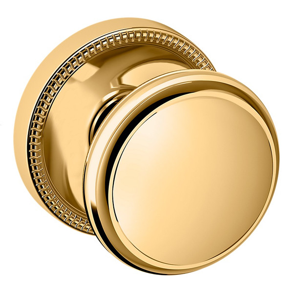 Baldwin 5069031FD-PRE Unlacquered Brass Full Dummy Knob with 5076 Rose