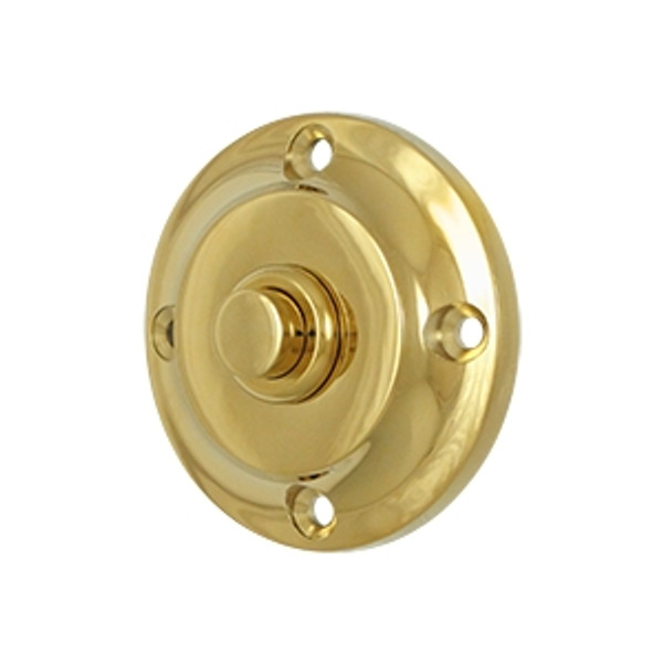 Deltana BBR213CR003 Lifetime Polished Brass Round Contemporary Brass Bell Button