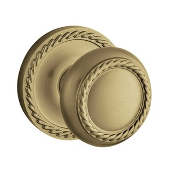 Baldwin 5064.033.fd Vintage Brass Full Dummy 5064 Solid Brass Knob with Your Choice of Rosette