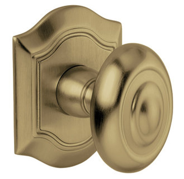 Baldwin 5077.033.fd Vintage Brass Full Dummy 5077 Solid Brass Knob with Your Choice of Rosette