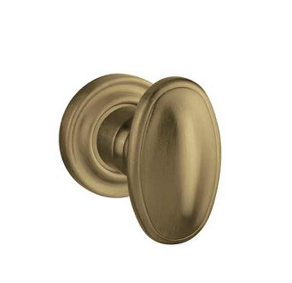 Baldwin 5057.033.FD.s Vintage Brass Full Dummy 5057 Solid Brass Knob with Your Choice of Small Rosette