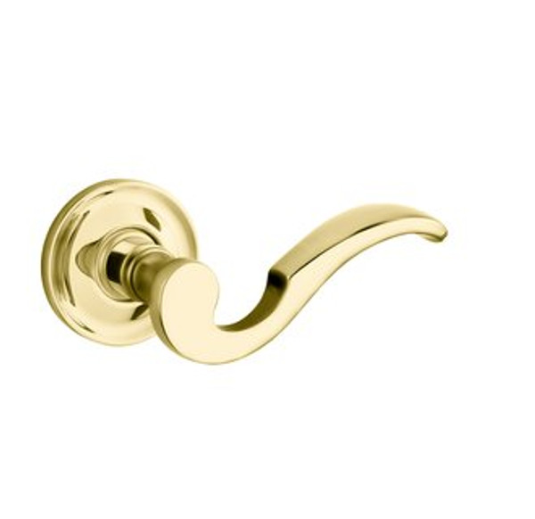 Baldwin 5152.003.priv.s Lifetime Polished Brass Privacy 5152 Solid Brass Lever with Your Choice of Small Rosette