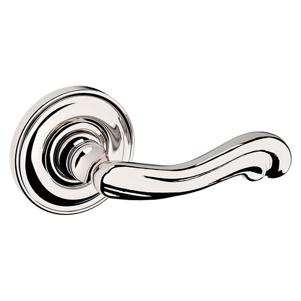 Baldwin 5108055PASS-PRE Lifetime Polished Nickel Passage Lever with 5048 Rose