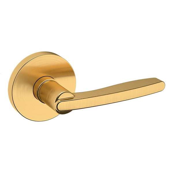 Baldwin 5164044PASS-PRE Lifetime Satin Brass Passage Lever with 5046 Rose