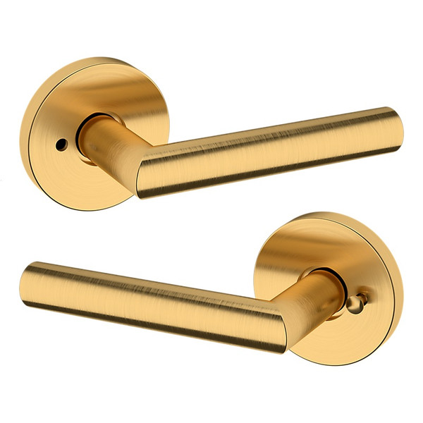 Baldwin 5173044PRIV-PRE Lifetime Satin Brass Privacy Lever with 5046 Rose