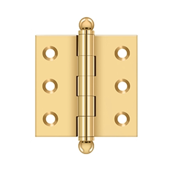 Deltana CH2020CR003 Lifetime Polished Brass 2" x 2" Square Corner Brass Cabinet Hinge