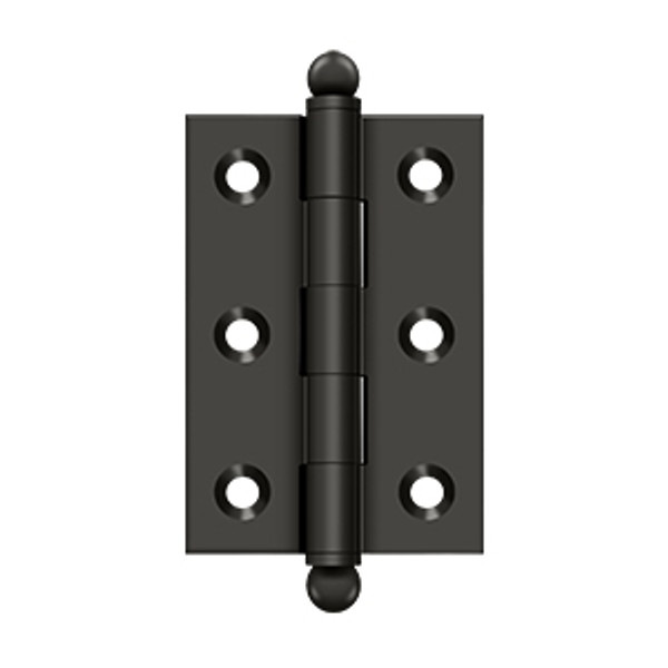 Deltana CH2517U10B Oil Rubbed Bronze 2-1/2" x 1-11/16" Square Corner Brass Cabinet Hinge