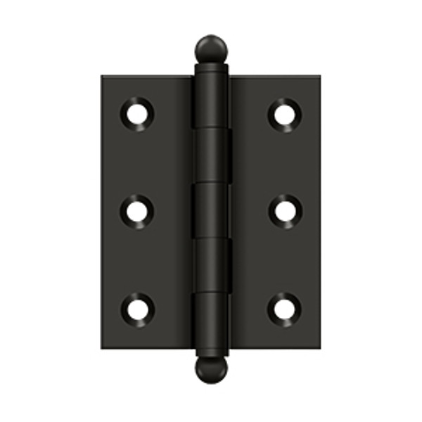 Deltana CH2520U10B Oil Rubbed Bronze 2-1/2" x 2" Square Corner Brass Cabinet Hinge