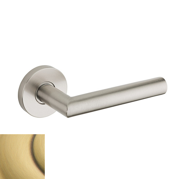 Baldwin 5173.060.pass.s Satin Brass & Brown Passage 5173 Solid Brass Lever with Your Choice of Small Rosette