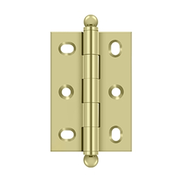 Deltana CHA2517U3-UNL Unlacquered Brass 2-1/2" x 1-11/16" Adjustable Square Corner Brass Cabinet Hinge