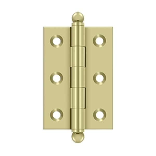 Deltana CH2517U3-UNL Unlacquered Brass 2-1/2" x 1-11/16" Square Corner Brass Cabinet Hinge