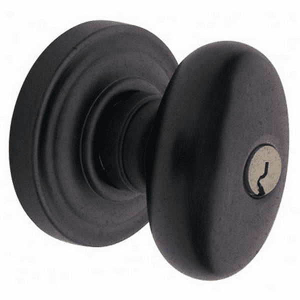 Baldwin 5226402FD Distressed Oil Rubbed Bronze Exterior Full Dummy Egg Knob with 5048 Rose