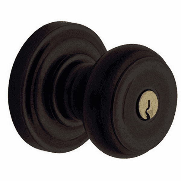 Baldwin 5211402FD Distressed Oil Rubbed Bronze Exterior Full Dummy Colonial Knob with 5048 Rose