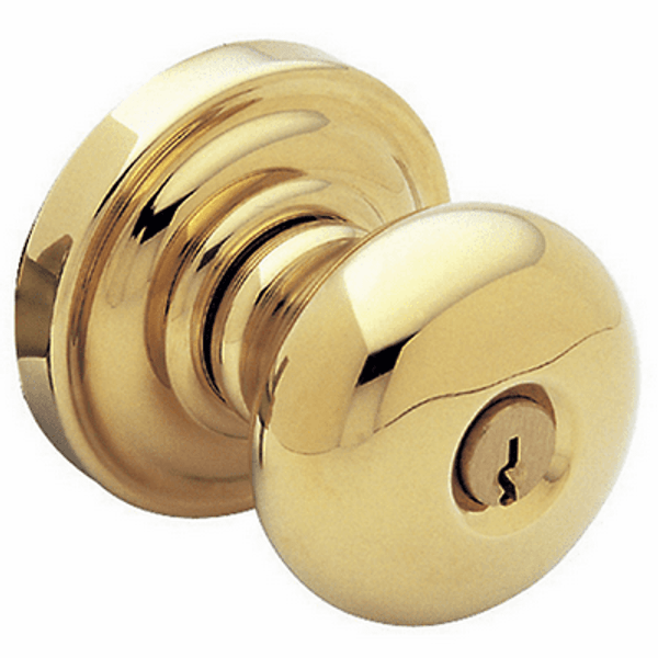Baldwin 5205003FD Lifetime Polished Brass Exterior Full Dummy Classic Knob with 5048 Rose