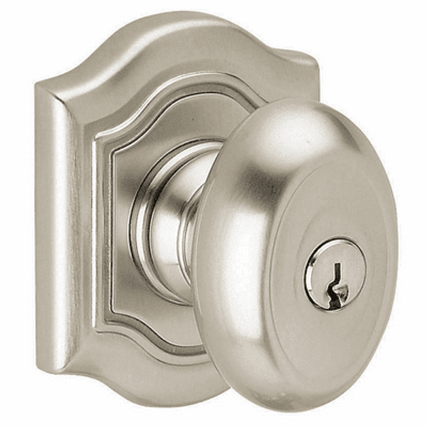 Baldwin 5239056ENTR Lifetime Satin Nickel Keyed Entry Bethpage Knob with R027 Rose