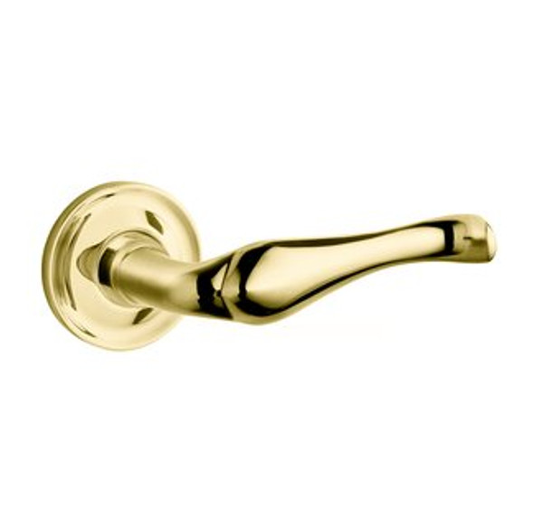Baldwin 5447V.003.priv.s Lifetime Polished Brass Privacy 5447V Solid Brass Lever with Your Choice of Small Rosette