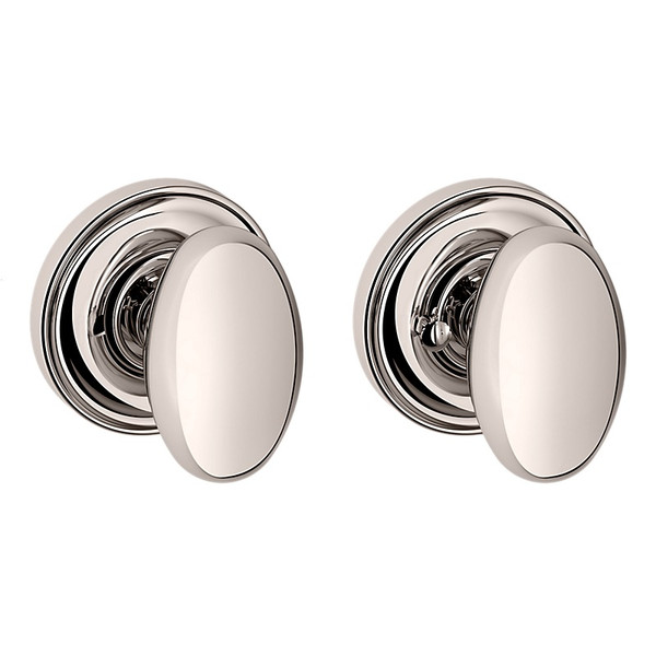 Baldwin 5025055PRIV-PRE Lifetime Polished Nickel Privacy Egg Knob with 5048 Rose