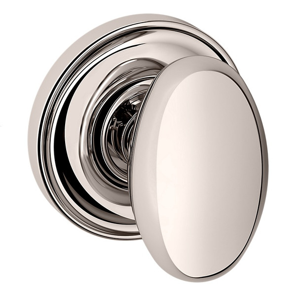 Baldwin 5025055FD-PRE Lifetime Polished Nickel Interior Full Dummy Egg Knob with 5048 Rose