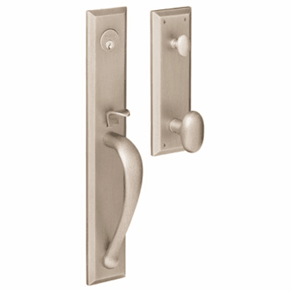 Baldwin 6403056ENTR Lifetime Satin Nickel Single Cylinder Cody Full Handleset with Oval Knob