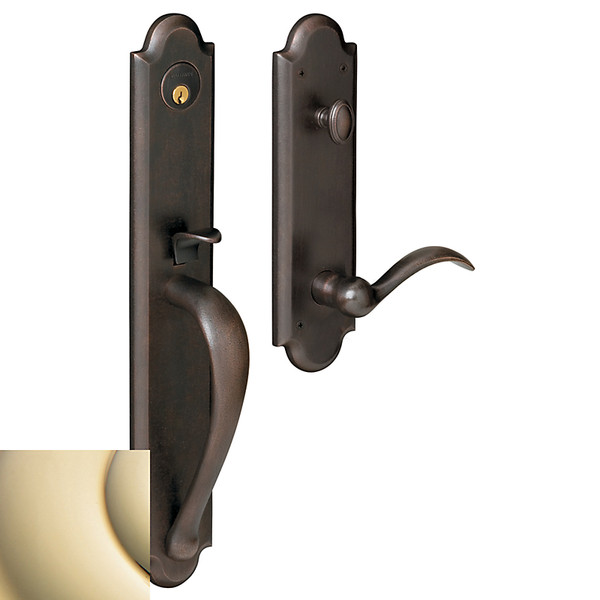 Baldwin 6402031RENT/LENT Non-lacquered Brass Single Cylinder Boulder Full Handleset with Beavertail Lever