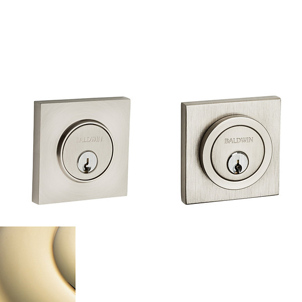 Baldwin 8221003 Lifetime Polished Brass Double Cylinder Contemporary Deadbolt