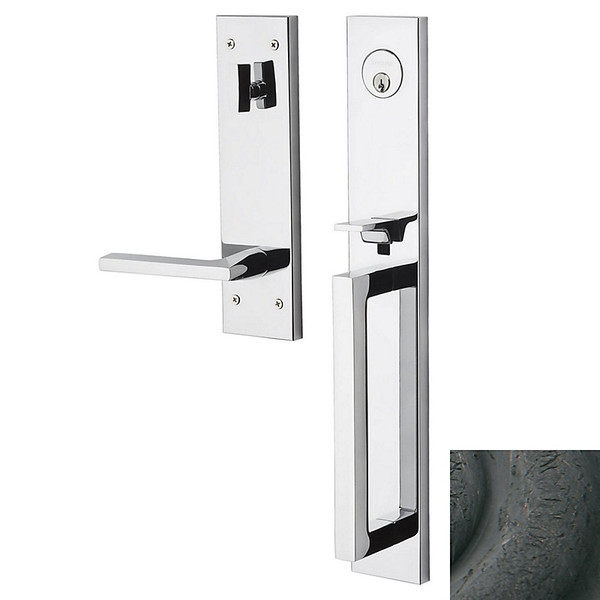 Baldwin 85392402RENT Distressed Oil Rubbed Bronze Single Cylinder Minneapolis Full Handleset with 5162 Lever (Right)