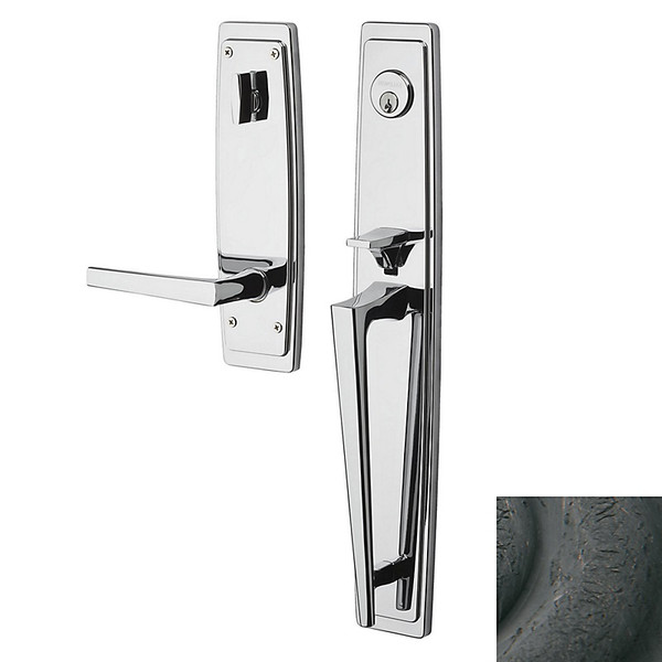 Baldwin 85397402RFD Distressed Oil Rubbed Bronze Dummy Palm Springs Full Handleset with L024 Lever (Right)