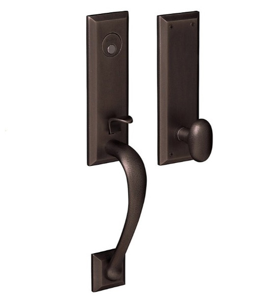 Baldwin 85352402FD Distressed Oil Rubbed Bronze Dummy Cody 3/4 Handleset with Oval Knob