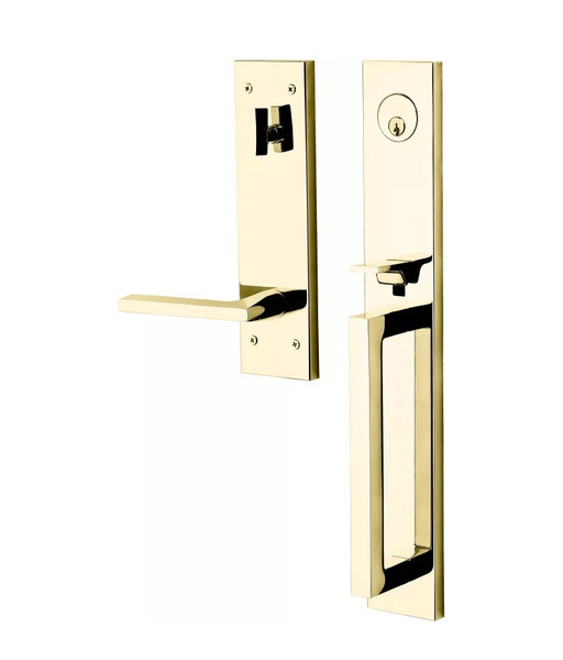 Baldwin 85392003RFD Lifetime Polished Brass Dummy Minneapolis Full Handleset with 5162 Lever (Right)