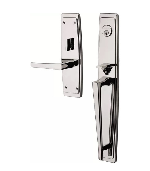 Baldwin 85397055RFD Lifetime Polished Nickel Dummy Palm Springs Full Handleset with L024 Lever (Right)