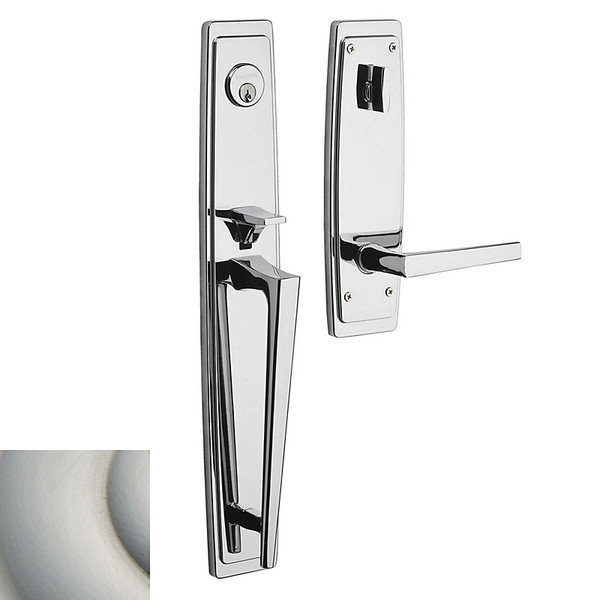 Baldwin 85397056LFD Lifetime Satin Nickel Dummy Palm Springs Full Handleset with L024 Lever (Left)
