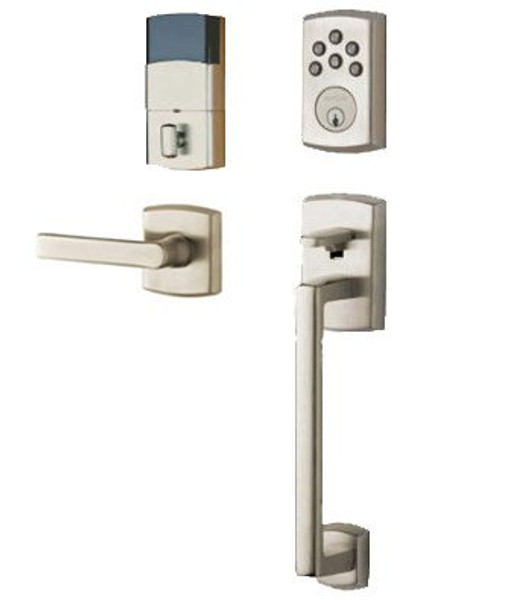 Baldwin 85386056ACRH Lifetime Satin Nickel Soho Sectional Entry with 8285056AC1 Deadbolt (Right)