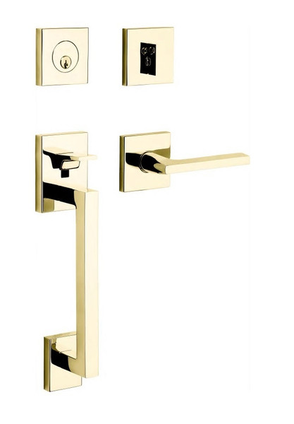 Baldwin 85390031LFD Non-Lacquered Brass Dummy Minneapolis Handleset with 5162 Lever (Left)